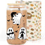 Vaso vidrio gato negro halloween 16oz con popote