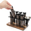 8 Viales Granos Café 2oz Vidrio Válvula Escape Madera
