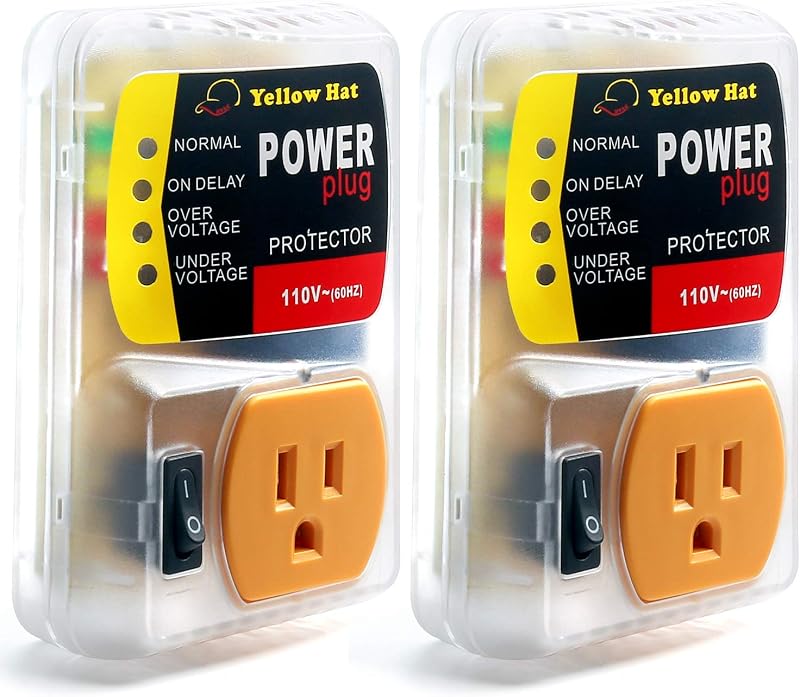 Protector voltaje 110V 15A pack 2 color rojo
