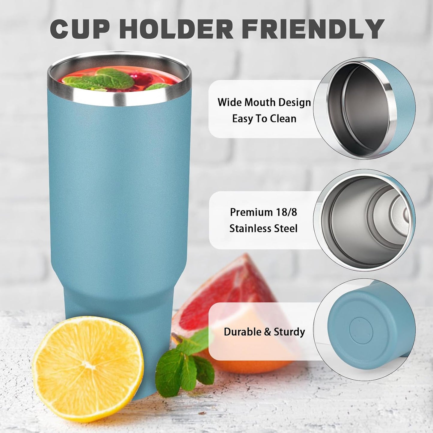 Vaso térmico acero inox 40oz con tapa y pajita