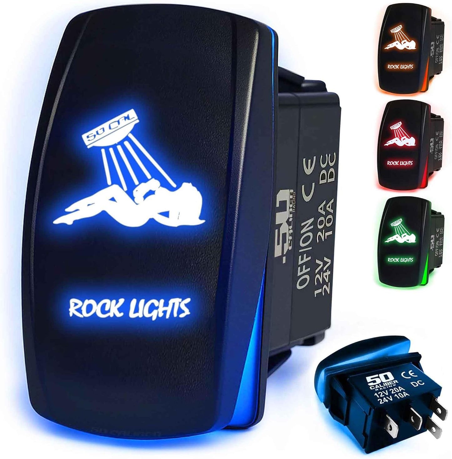 Interruptor luz roca LED ENCENDIDO/APAGADO 12V Azul