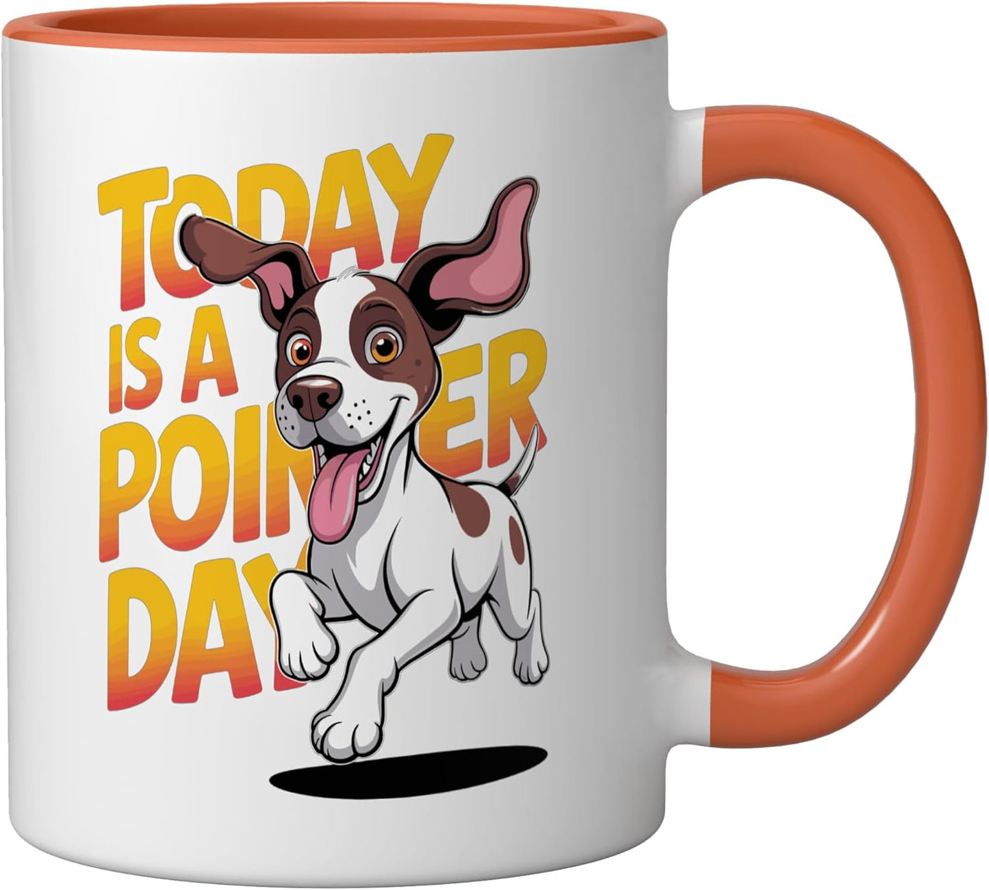 Taza Cerámica Perro Pointer Día Cartel Orange/Blanco