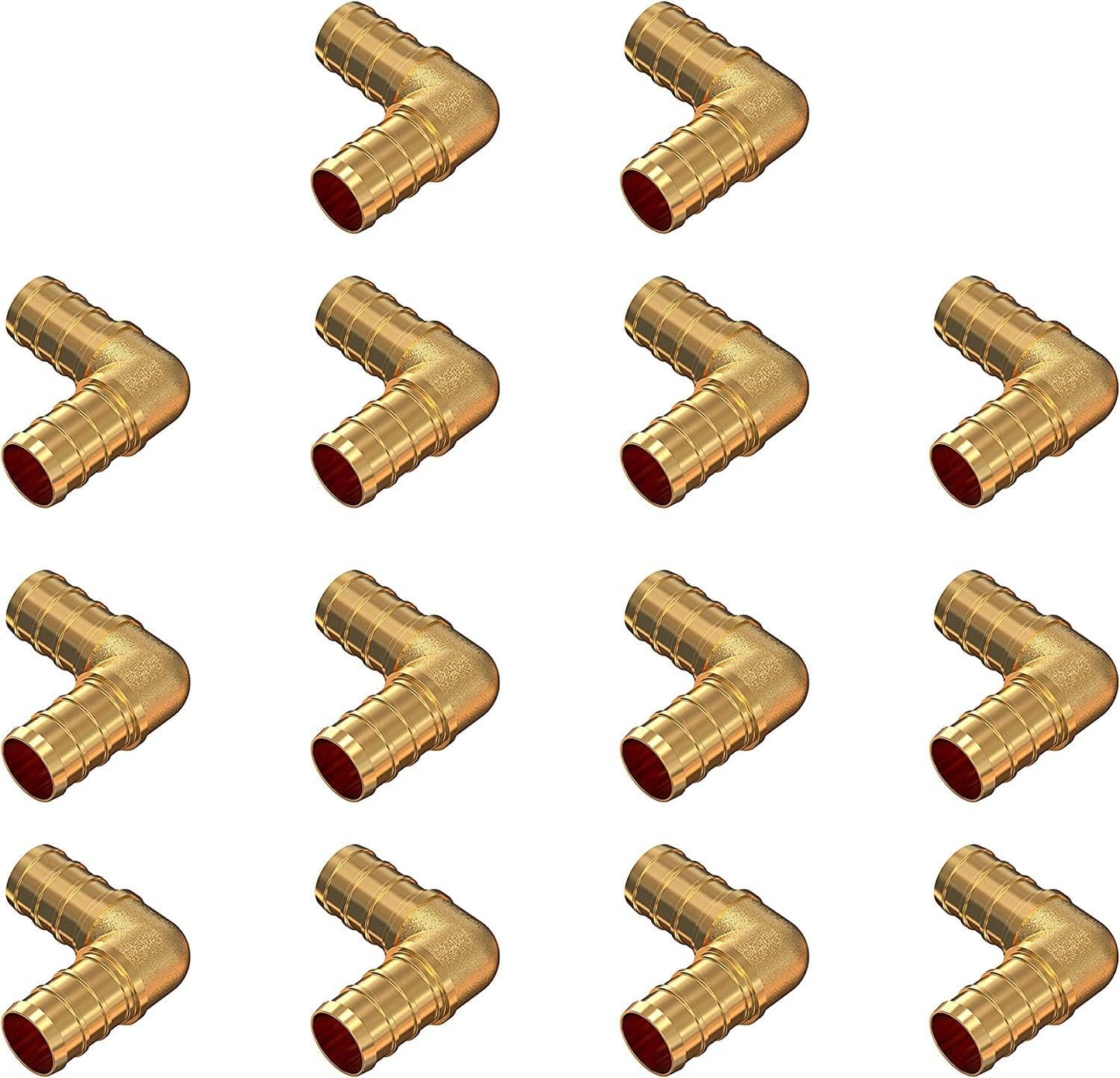 Codo PEX 1 pulg 90 grados latón pack 14