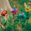 4 Estacas Flor Metal 12.9" Decoración Exterior Impermeable