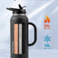 Botella agua acero inox 40oz asa tapa pajilla negro