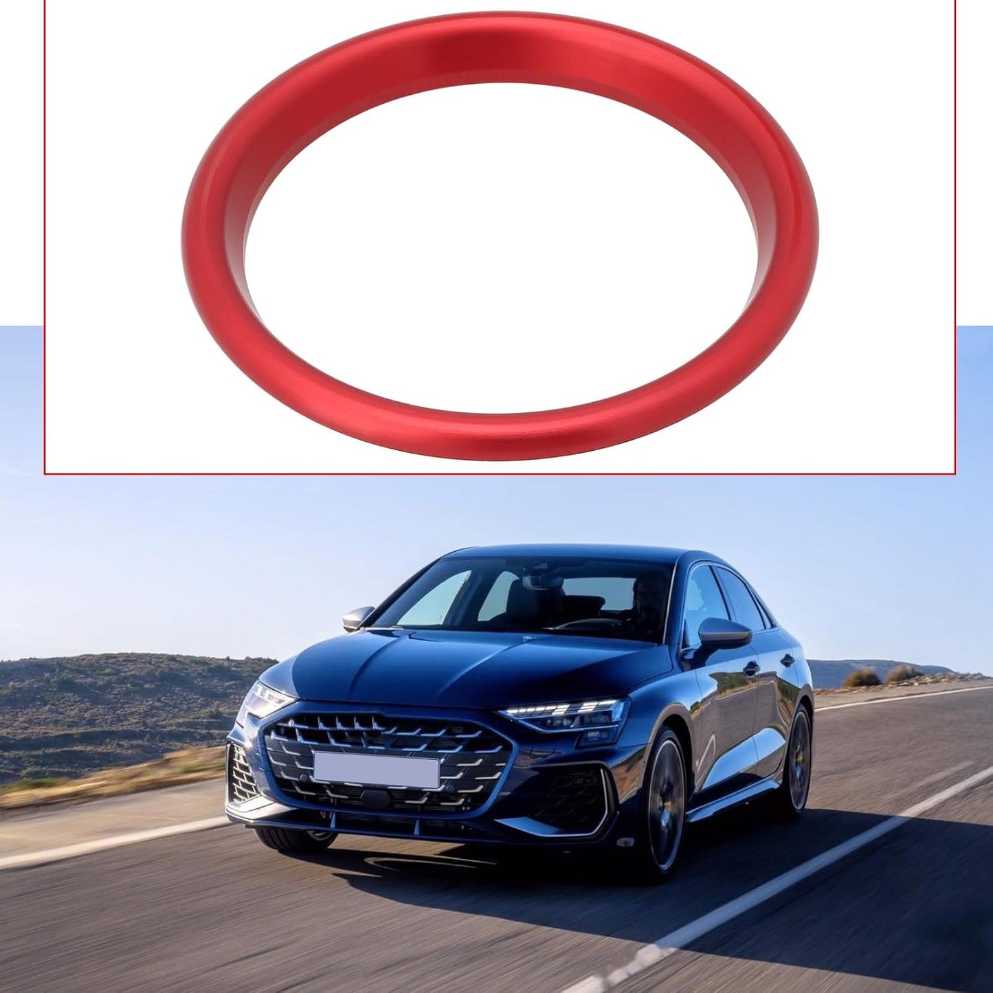 4 Anillos Decorativos Rojos para Audi A3 S3 2013-20