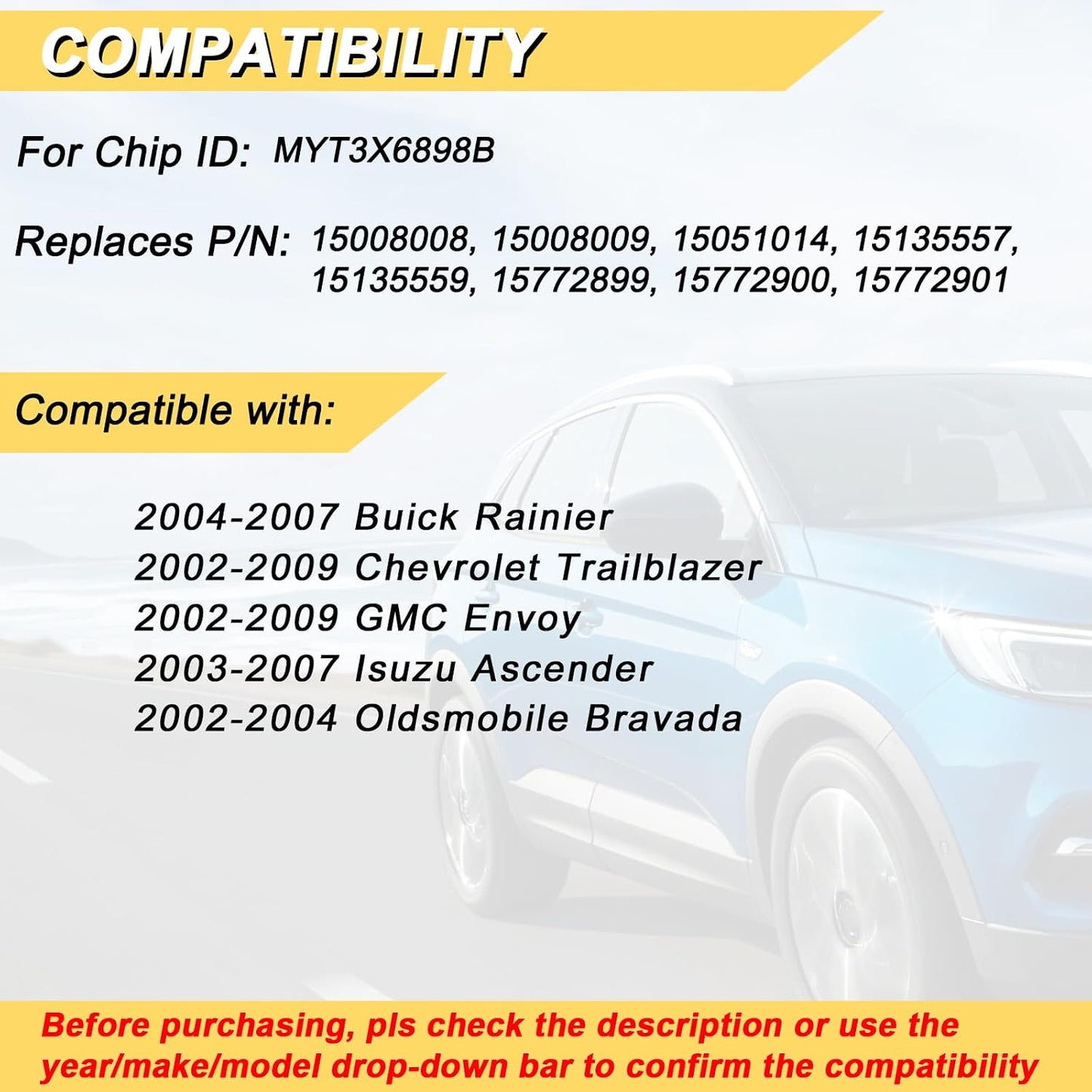 Llavero control remoto Chevy Trailblazer 02-09