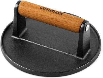 Prensa hamburguesa hierro fundido 6.3pulg agarre madera