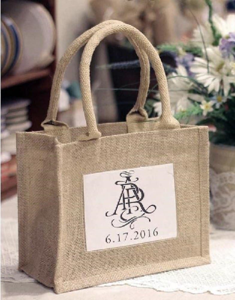 Bolsas arpillera rústicas para bodas set 6