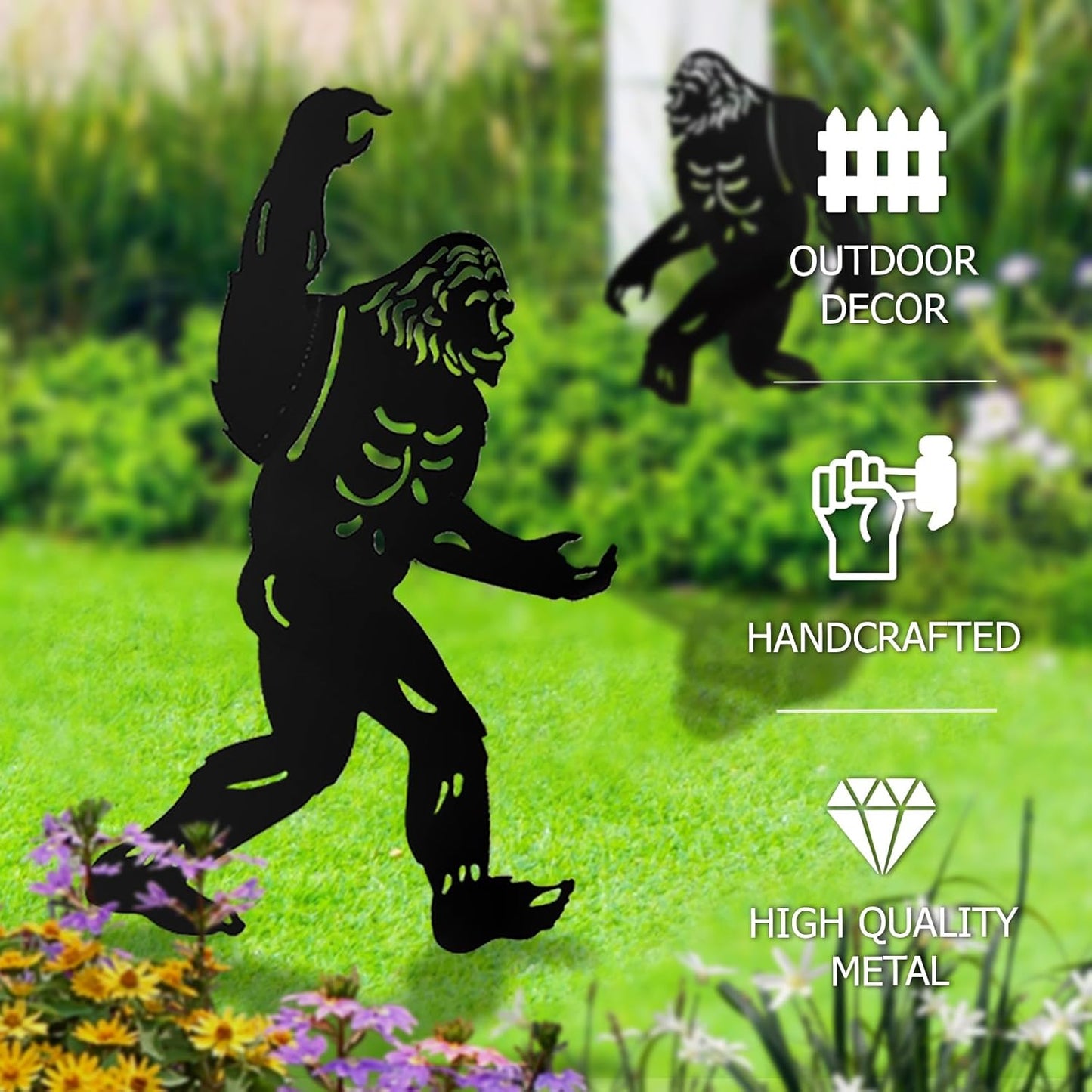 Estatua Bigfoot metal para jardín patio regalo hombre mujer