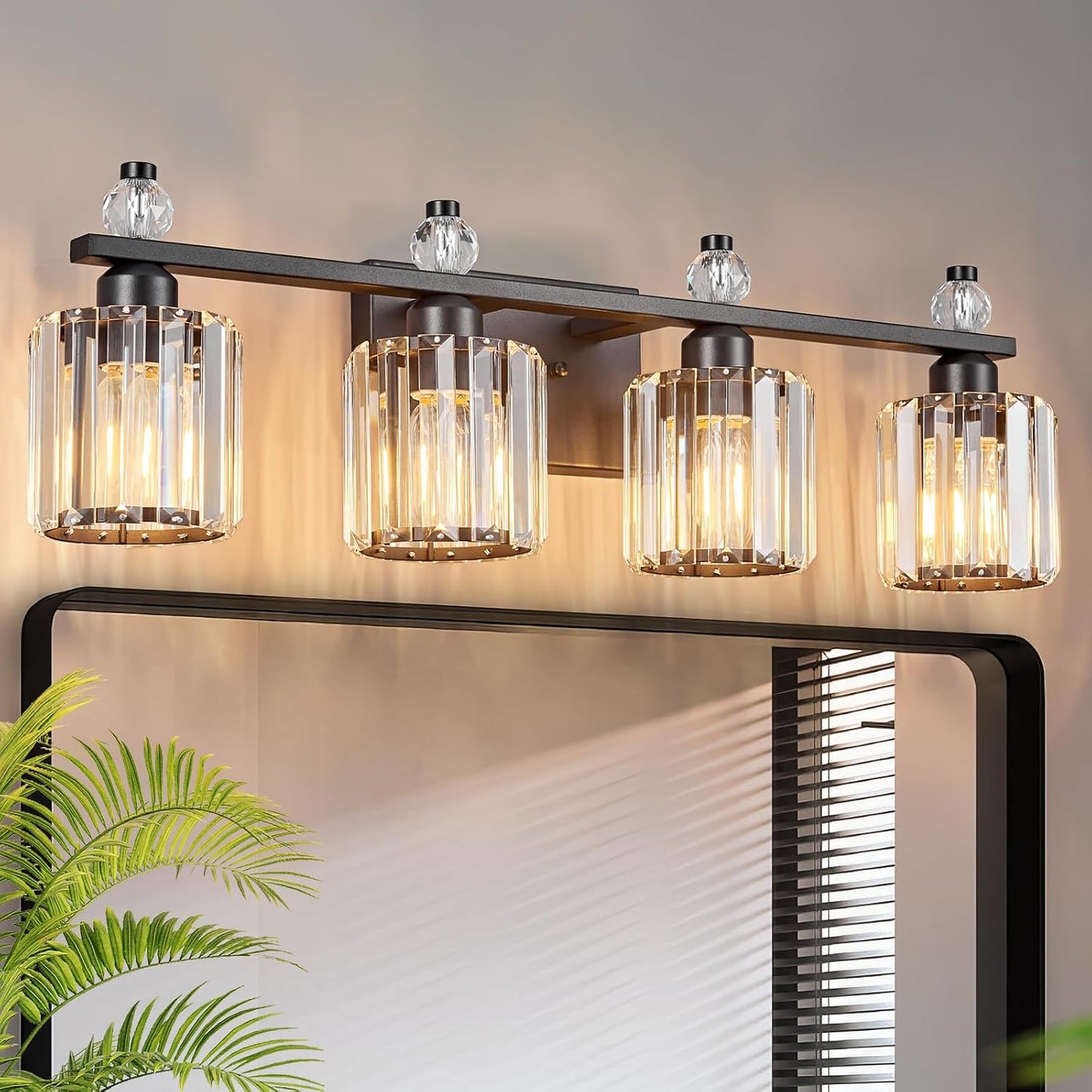 Luces tocador baño 4 pzas color negro arena modernas