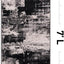 Alfombra pasillo 2x7ft diseño abstracto moderno negro