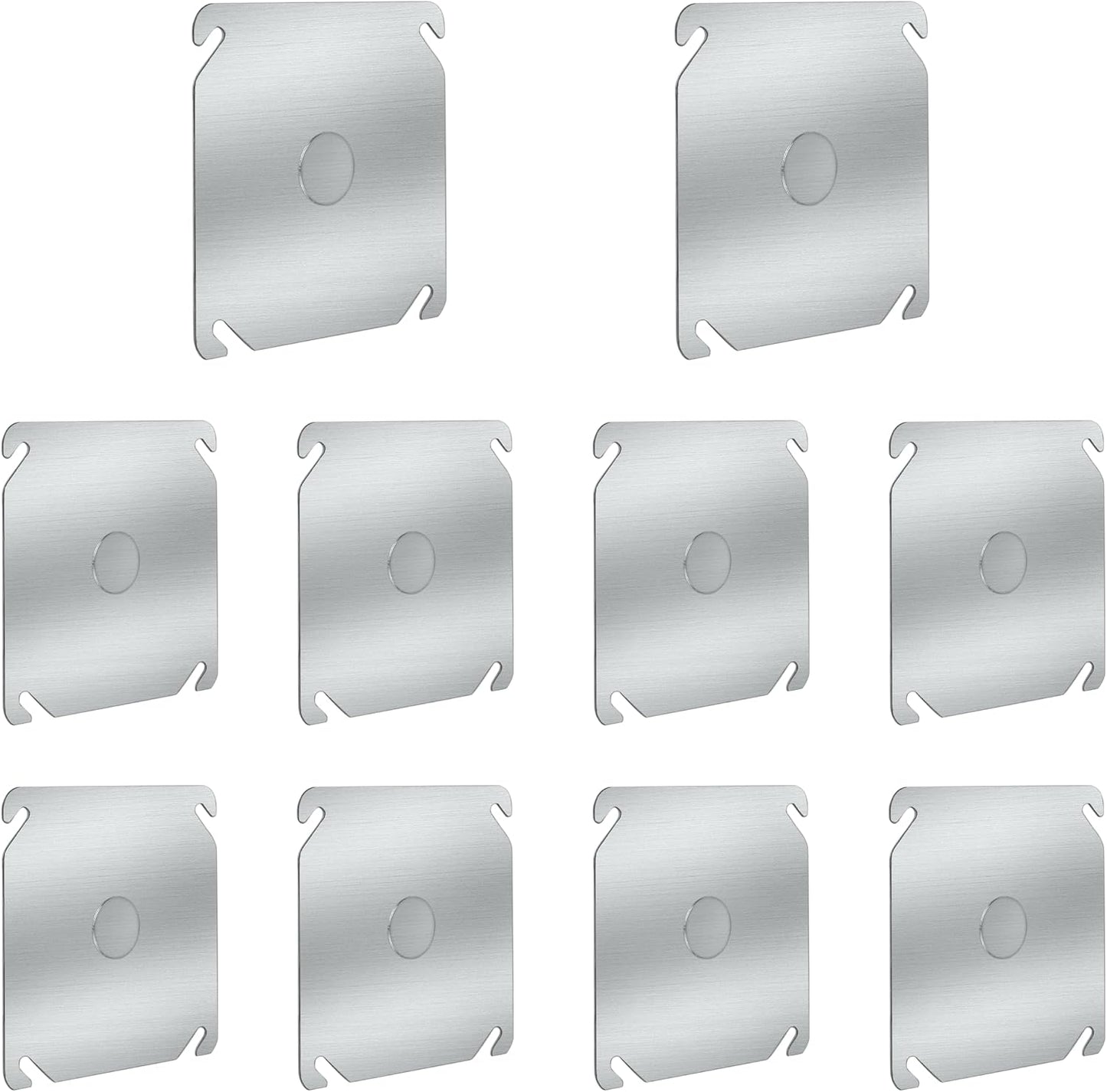 10 Cubiertas Cuadradas Acero Galvanizado 4pulg para Caja Eléctrica