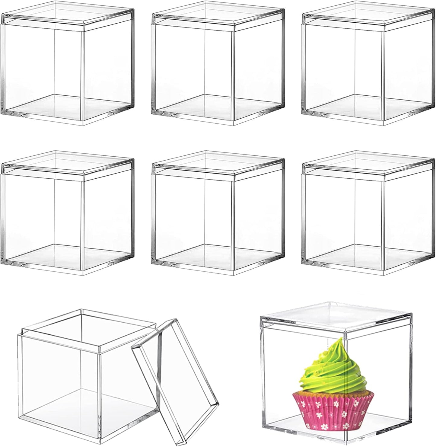 Caja acrílico 8 pzas transparente para joyas y dulces