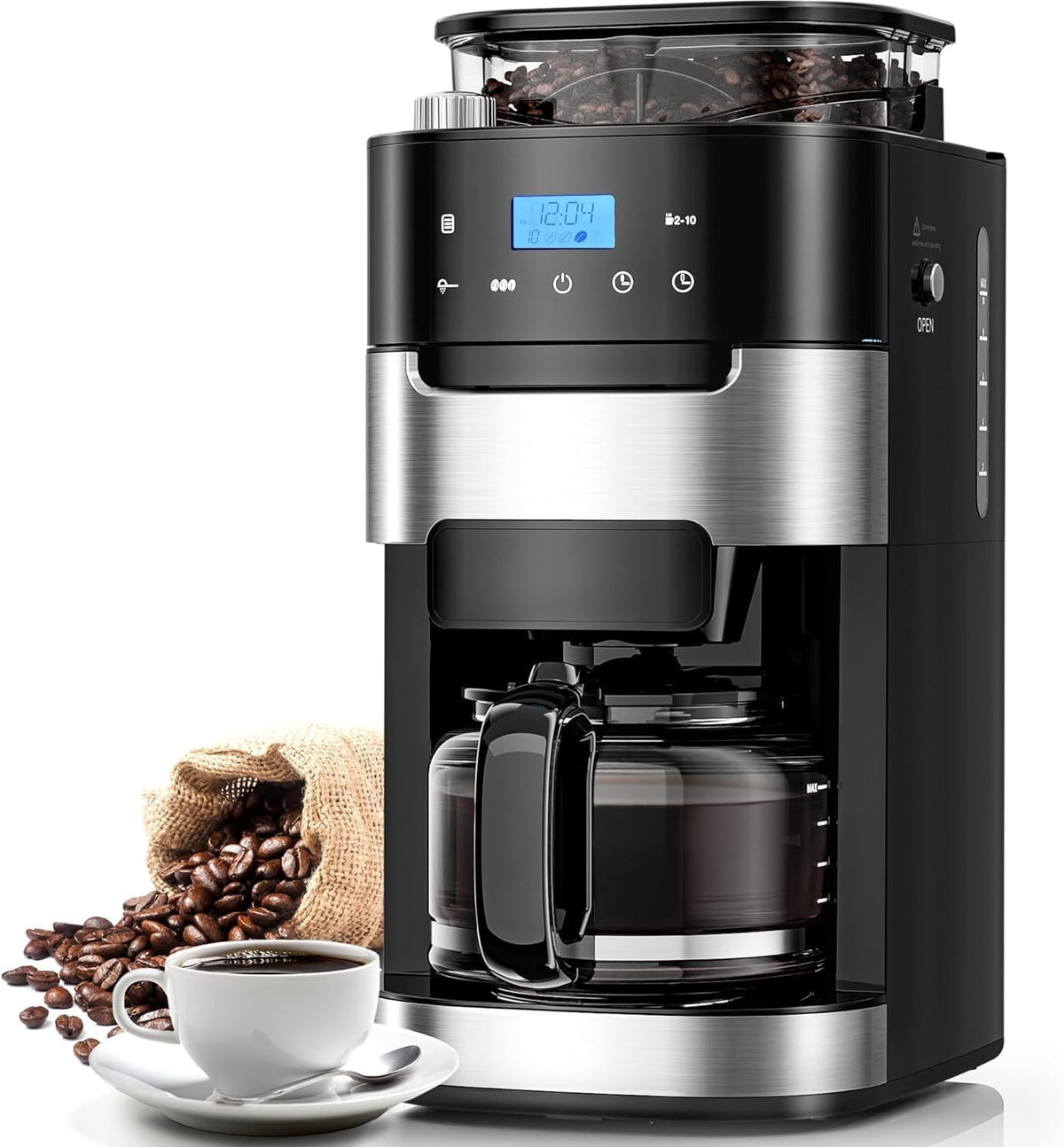 Cafetera goteo 10 tazas molinillo integrado programable