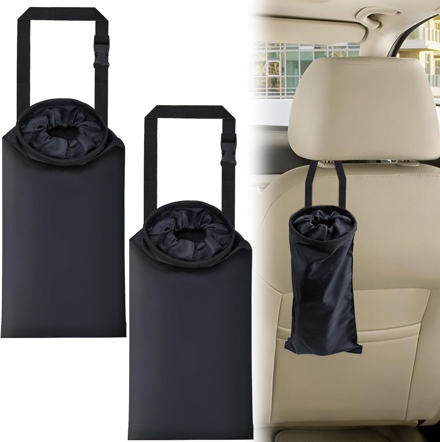 2 Pzas Bolsas Basura Coche Lavables Colgantes