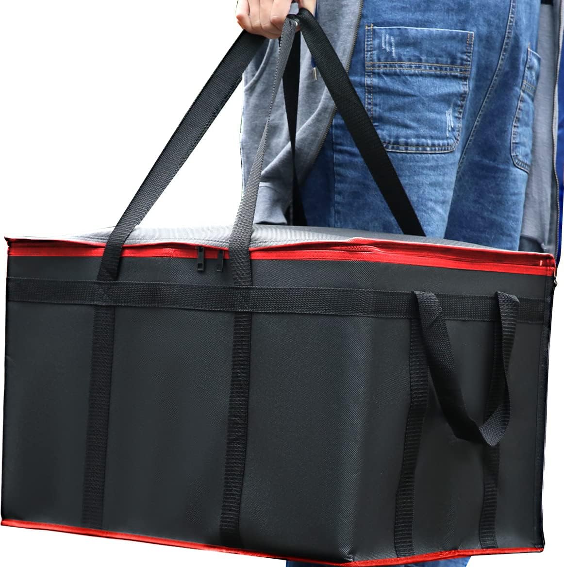 2 Pzas Bolsas Aisladas Catering Therma Negro Rojo