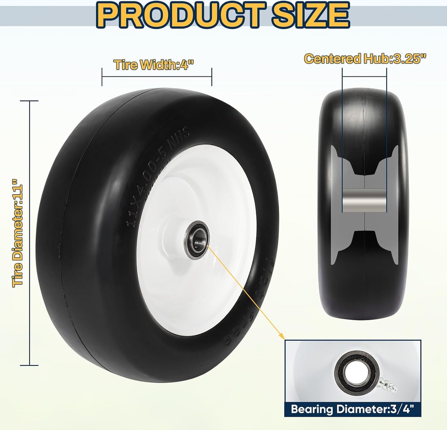 Neumáticos cortacésped 11x4-5 sin plano pack 2