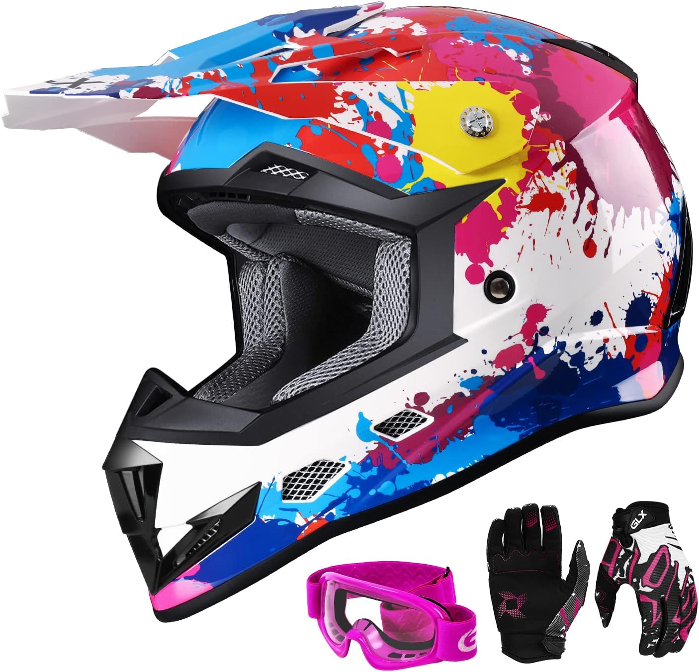 Casco motocross ATV para jóvenes color graffiti mediano