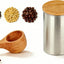 Cucharas de café de madera 2 cucharadas para café en grano con recipiente de 500 ml acero inoxidable 304