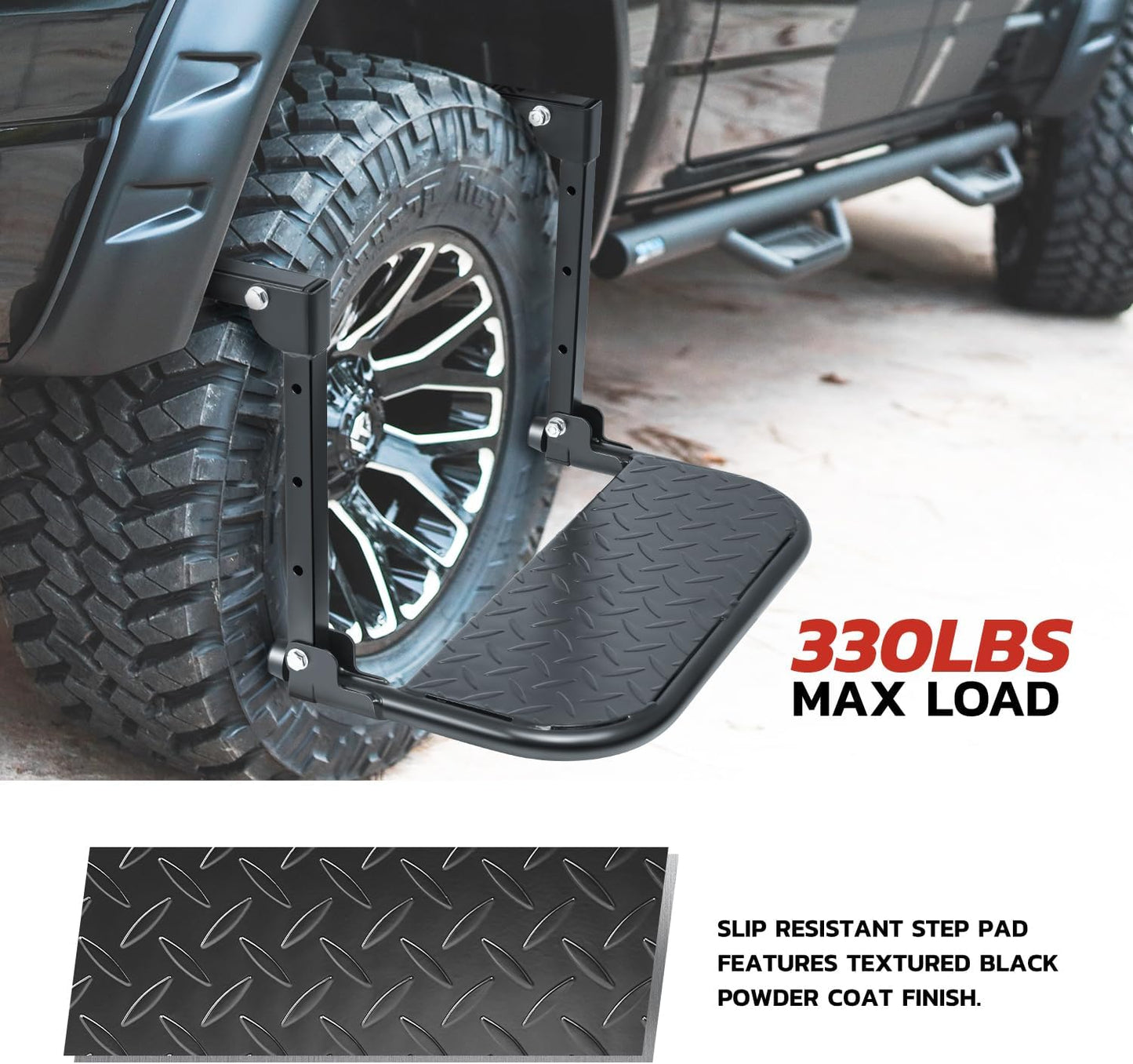 Escalón plegable neumático para auto camioneta 9-13" 330lb