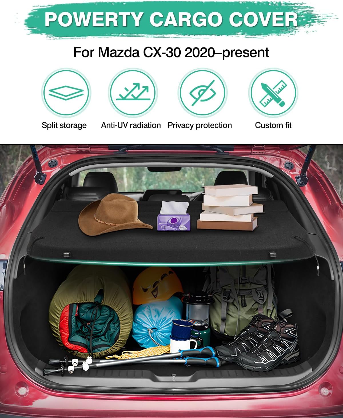 Funda carga Mazda CX30 20-26 cubierta privacidad franela