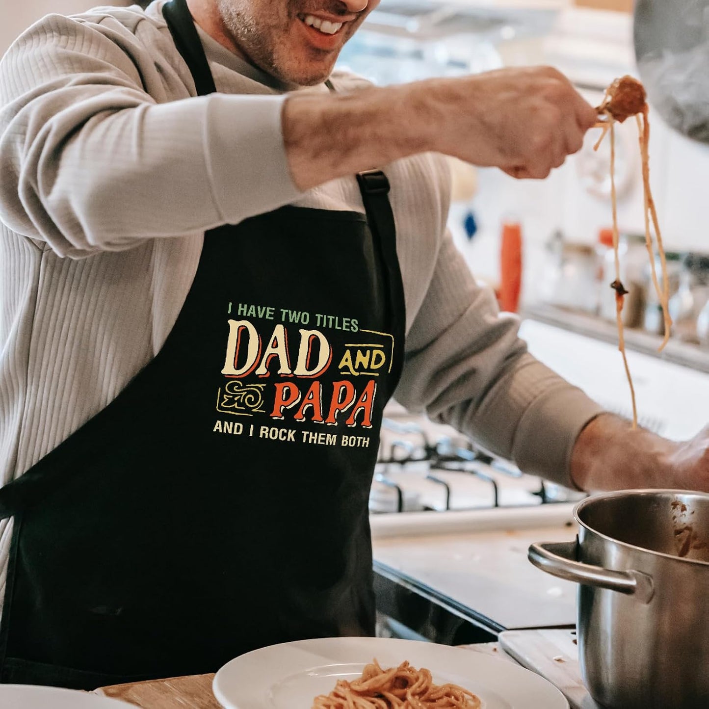 Delantal parrilla para papá chef con bolsillos regalo cumpleaños
