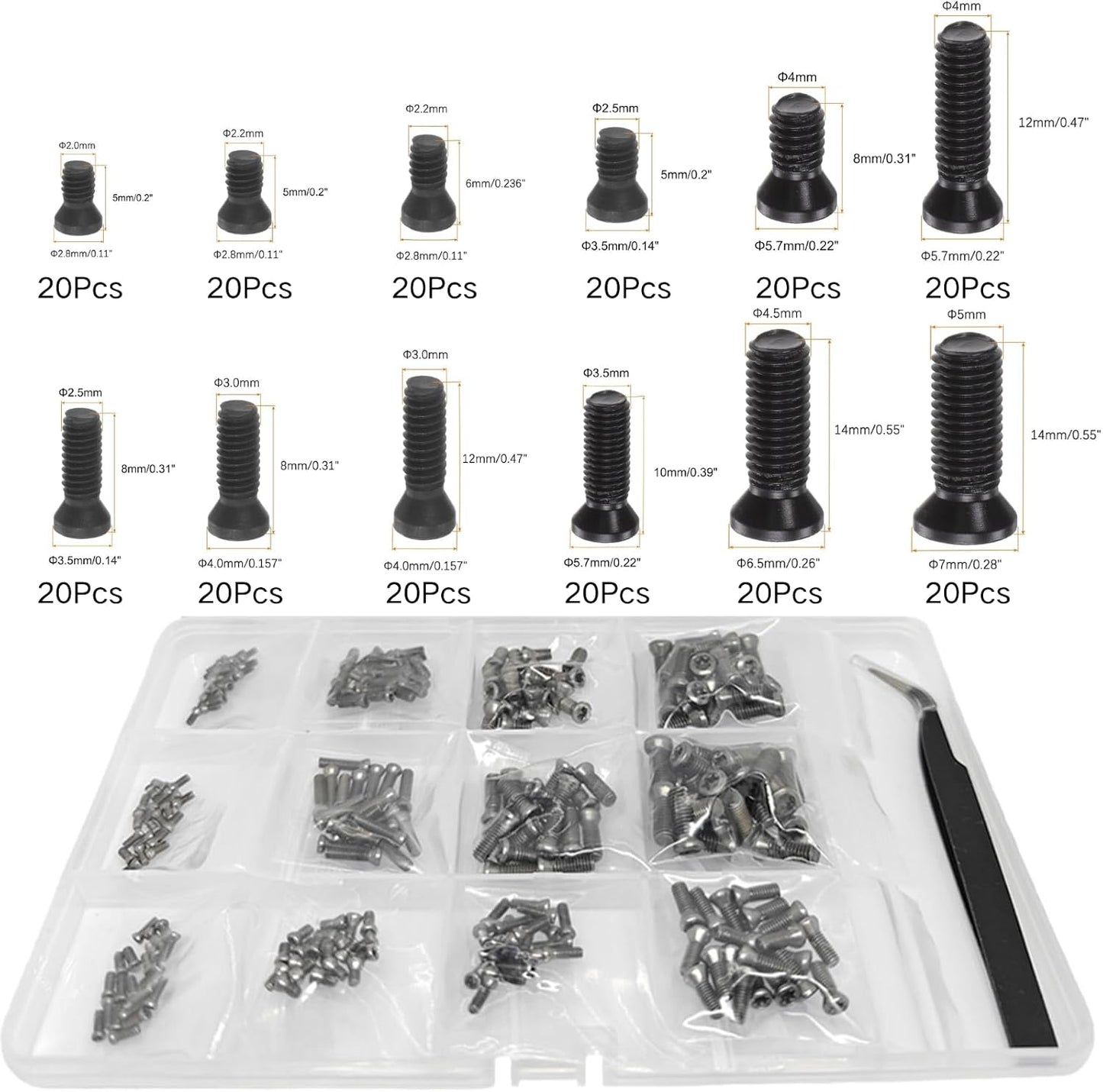 240 Pzas llaves torx T6-T20 para fijar carburo M2-M5