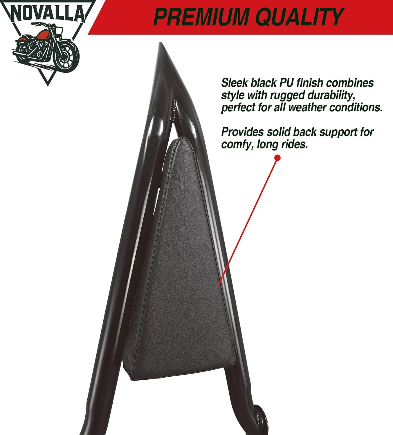Respaldo trasero desmontable compat. Road King 09-25 Negro