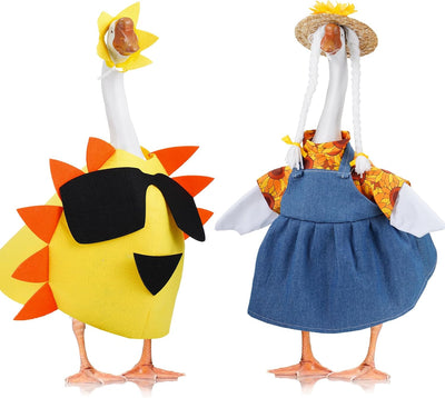 Juego 2 Pzas Pórtico Ganso 23pulg Diseño Sol Pato Girasol