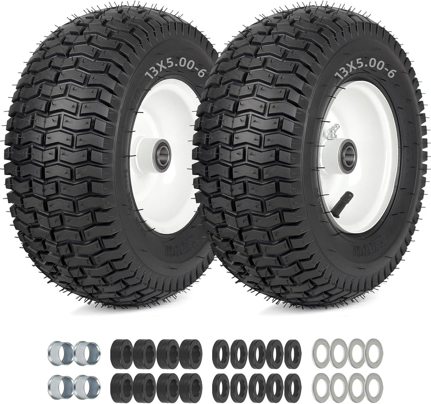 Neumáticos 13x5-6 cortacéspedes 2 pzas rodamientos 3/4 y 5/8