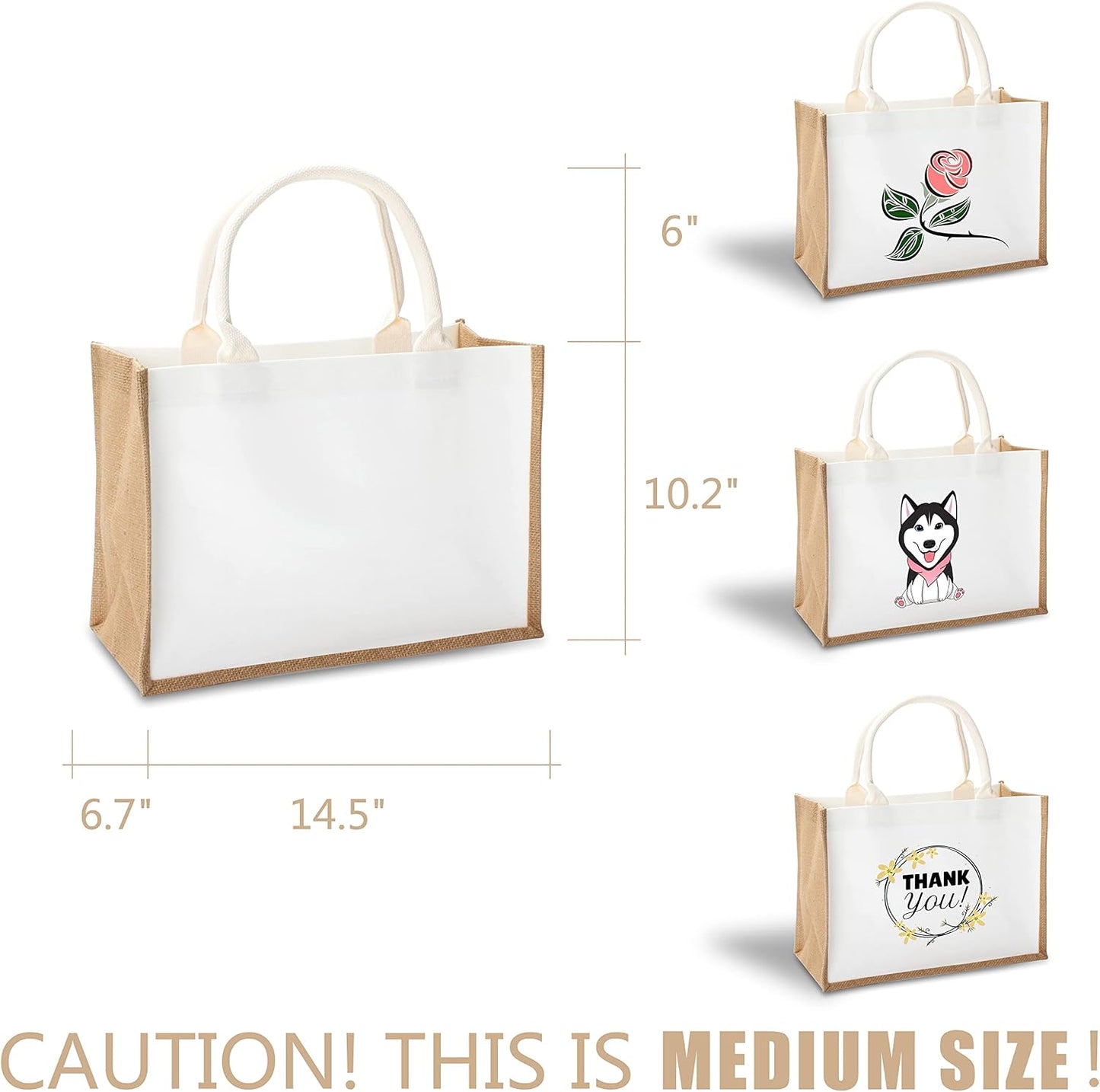6 Pzas Bolsas Arpillera 14.5x6.7x10.2" Viaje Playa Boda