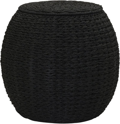 Mesa tipo barril cuerda papel color negro