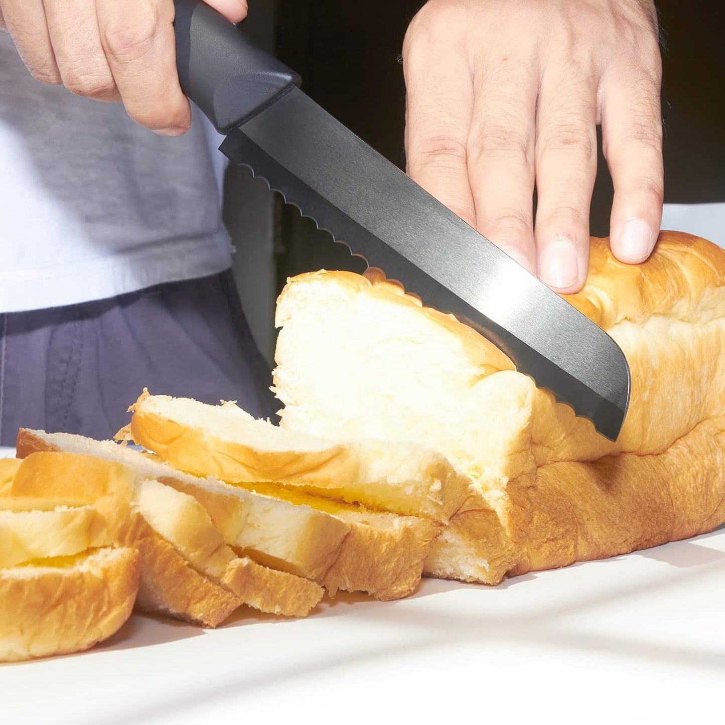 Cuchillo pan cerámica hoja afilada 6pulg con cubierta