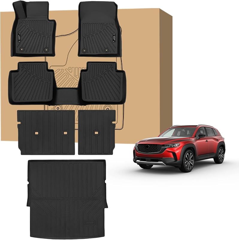 Alfombrillas piso Mazda CX-50 TPE 2 filas con forro carga