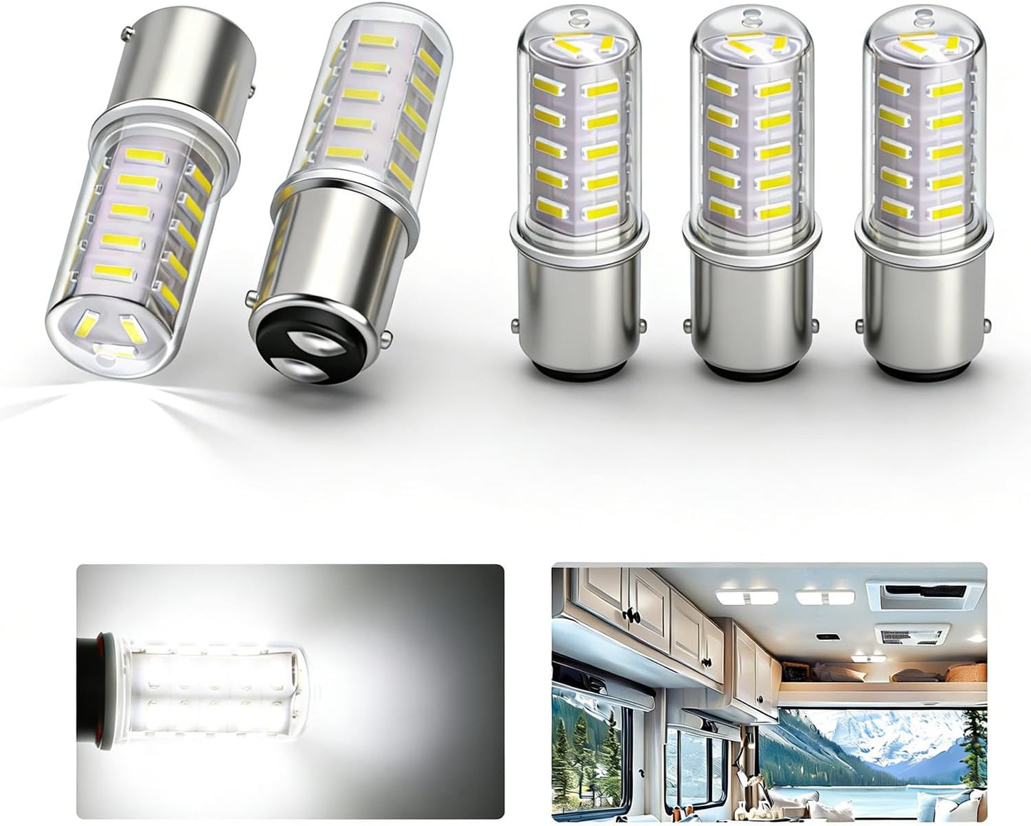 Bombillas LED 12V para cámper BA15D 5uds