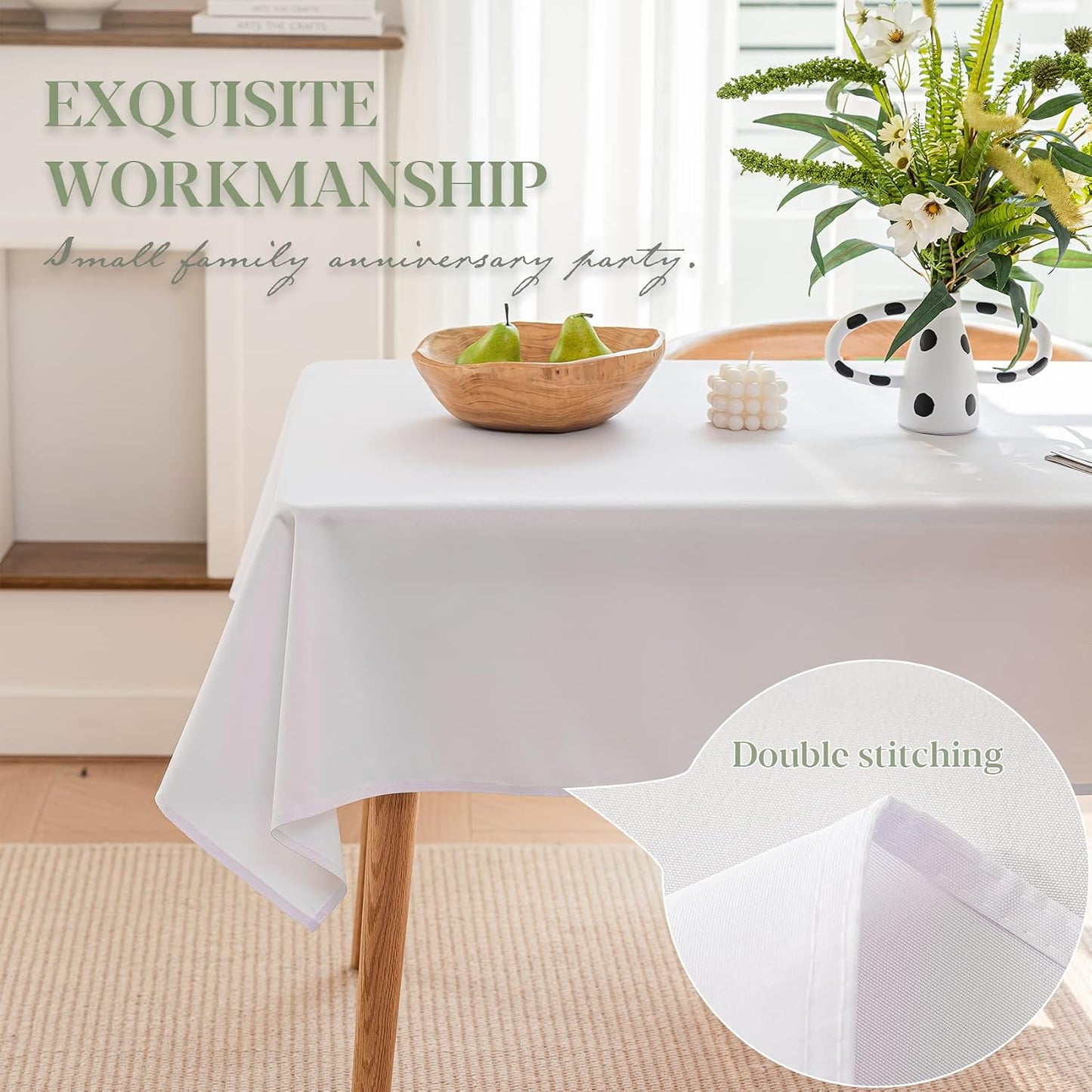 Mantel poliéster 60x60pulg para mesas 6ft exterior sin arrugas
