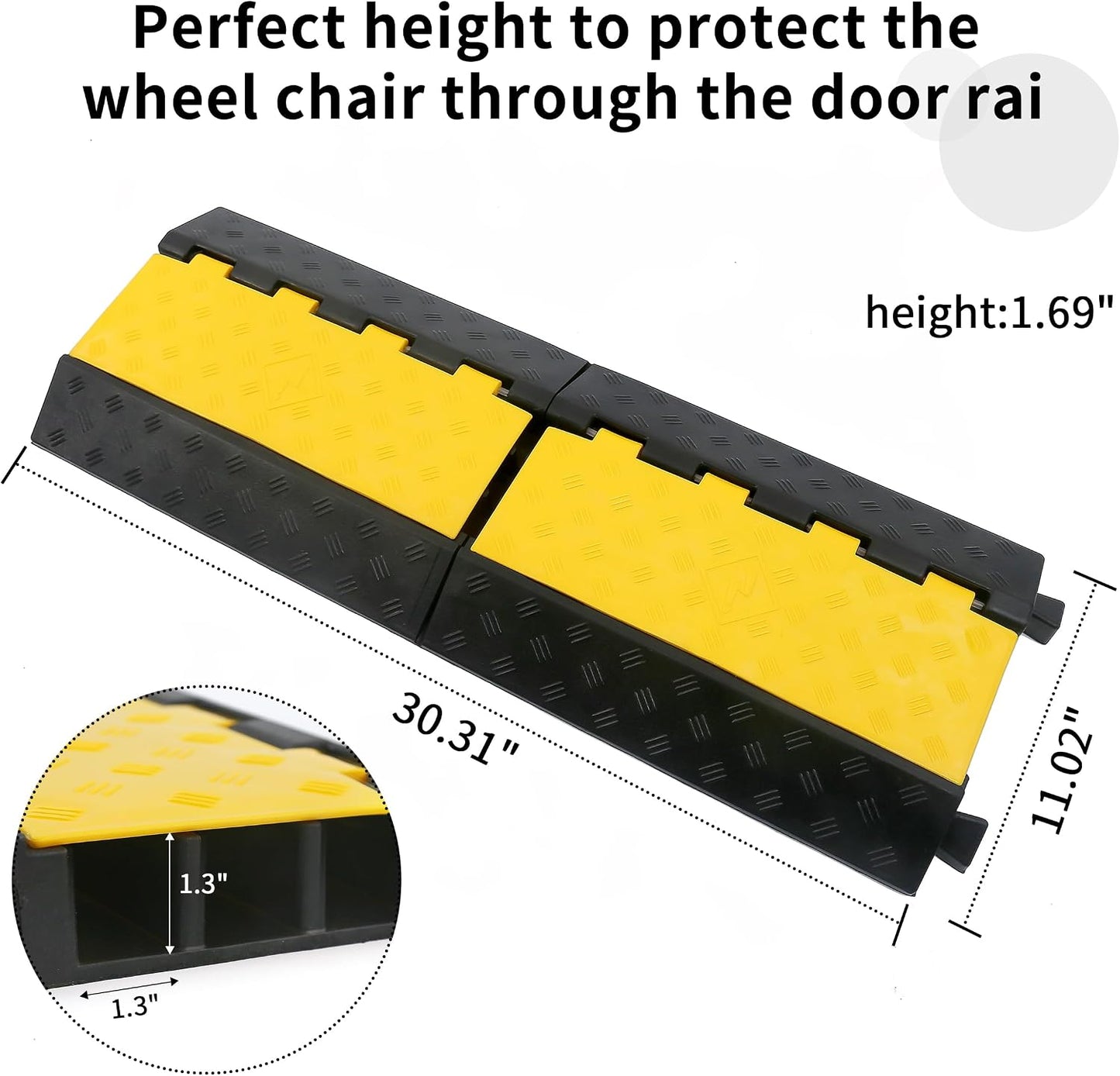 Rampa protectora de cable 3 canales carga 22000lb