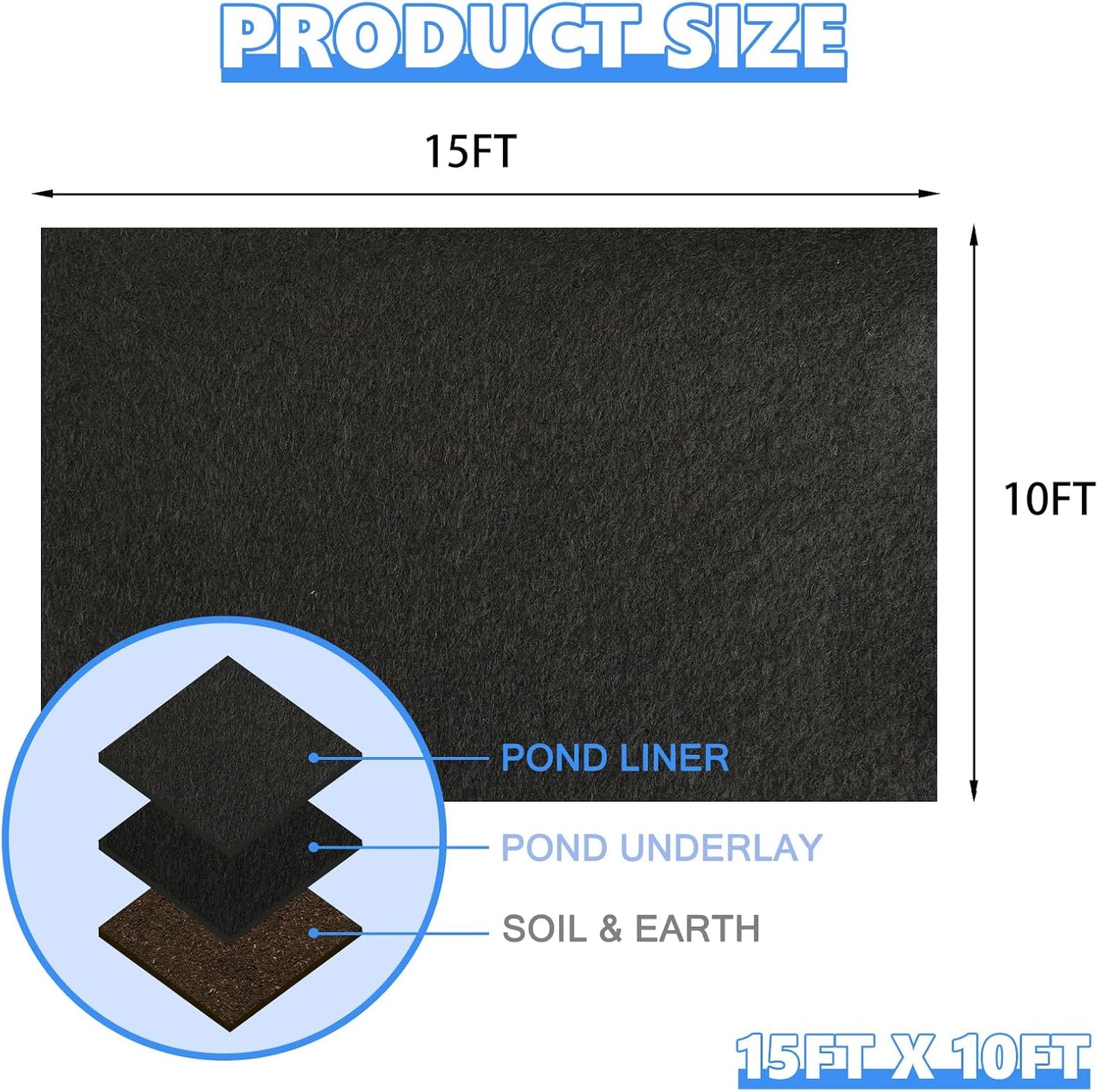 Relleno estanque tela geotextil poliéster perforada con grapas
