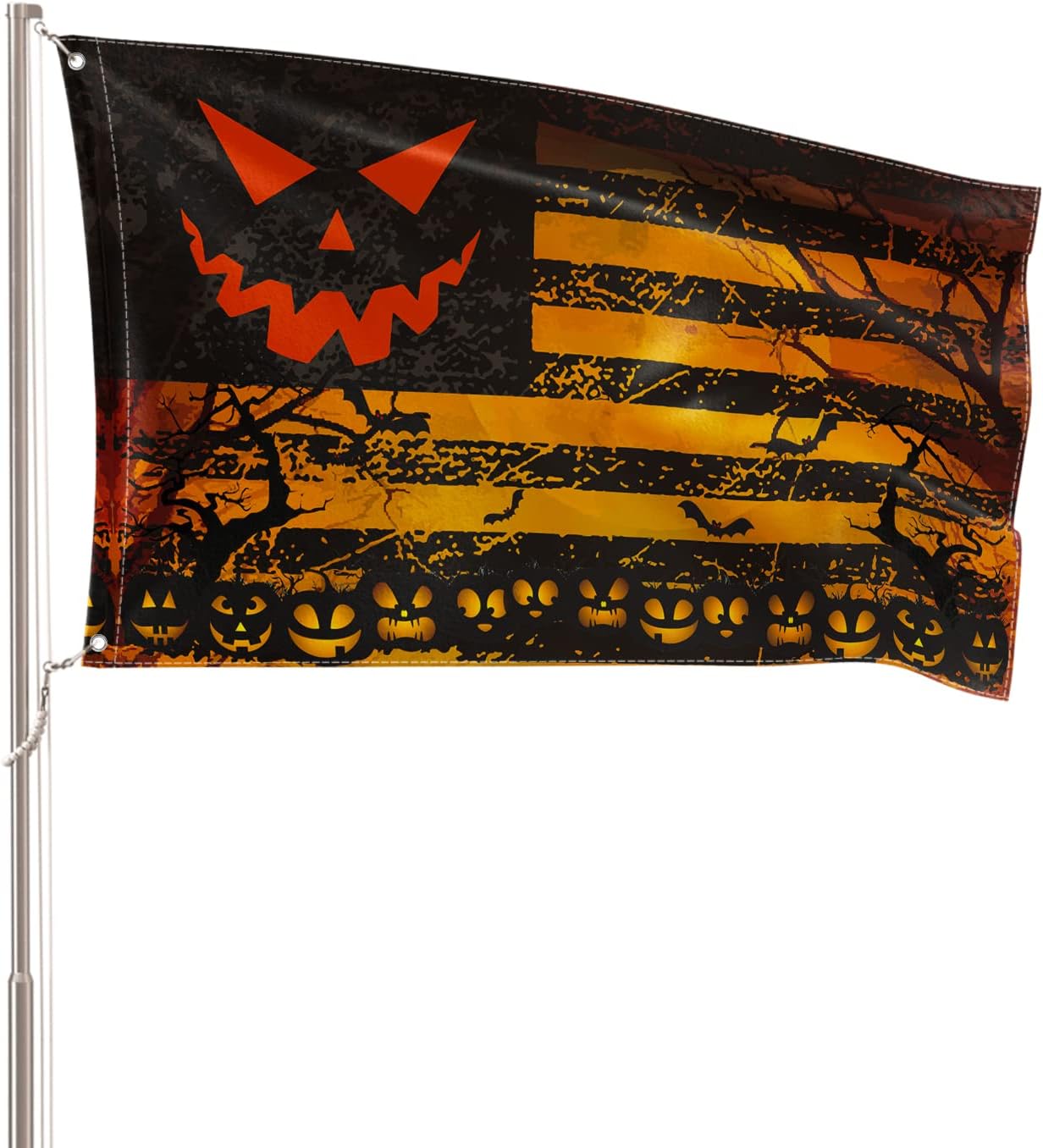 Bandera Halloween doble cara 3x5ft resistente patio