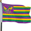 Banderas Mardi Gras 3x5 doble cara decoración