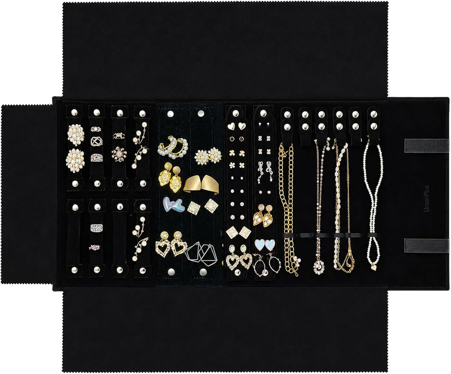 Estuche terciopelo joyas con compartimentos para viajar