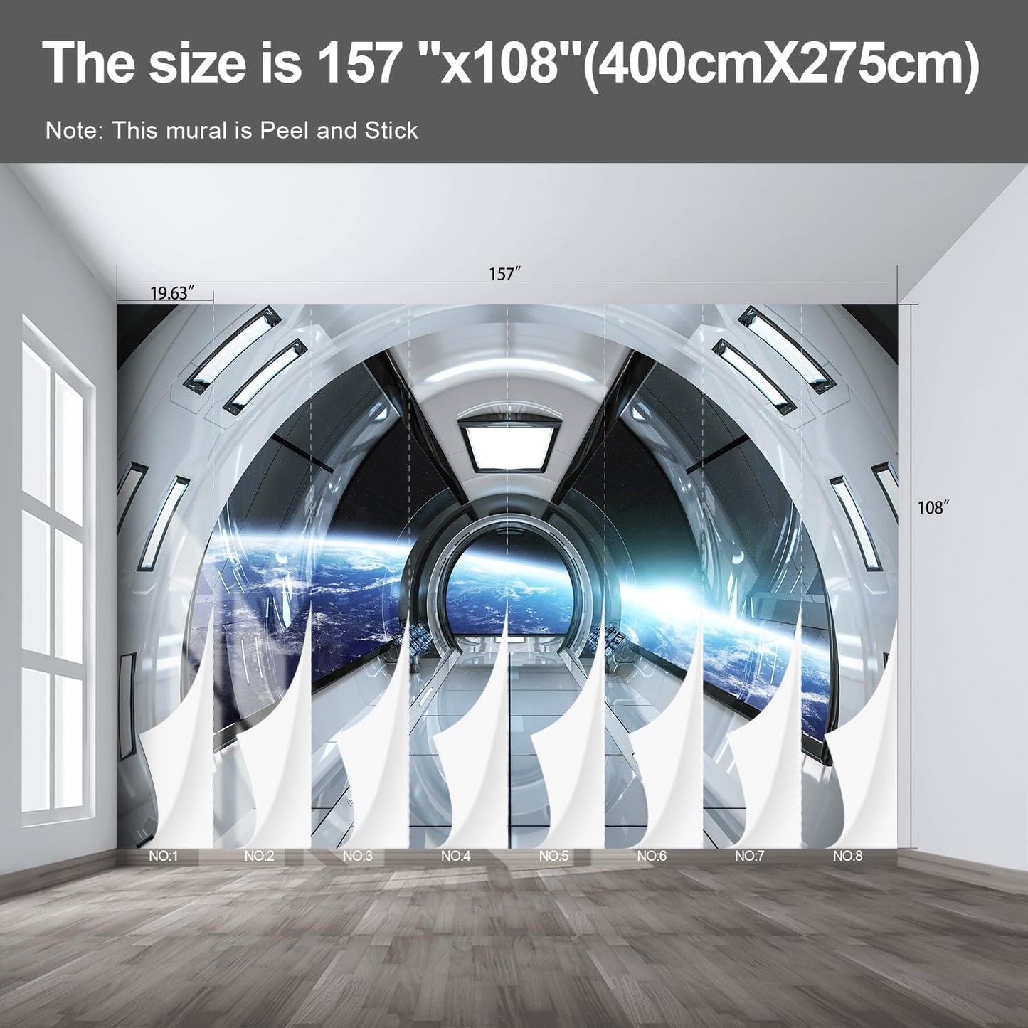 Papel tapiz autoadhesivo mural nave espacial 108x157
