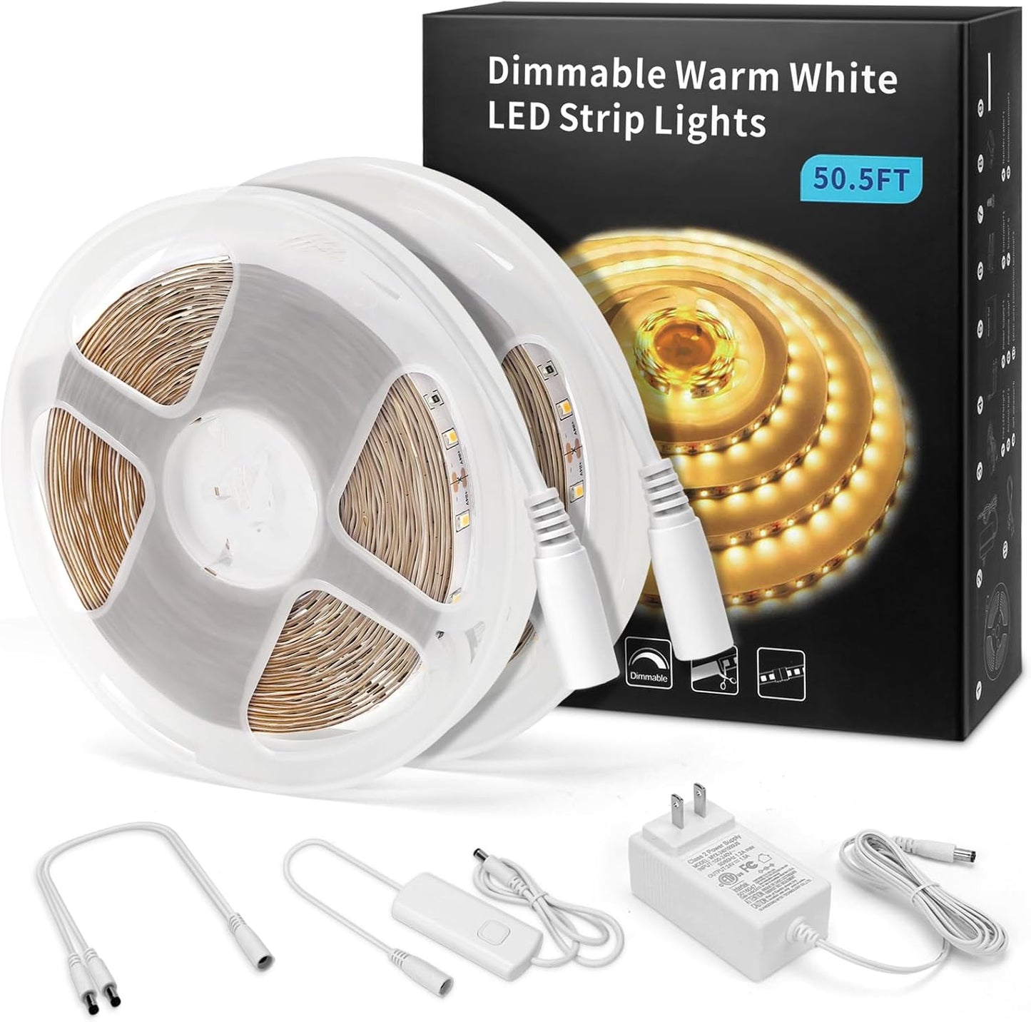 Kit luz LED tira 50pies 900LED 24V para cocina
