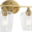 Luz de vanidad LED 15.75" hierro vidrio rústico dorado