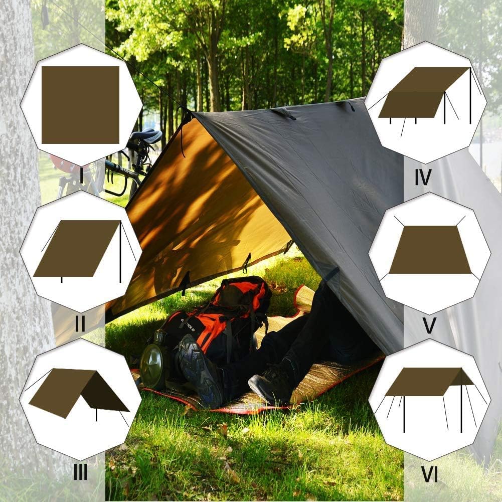 Lona impermeable camping 13x13ft multifuncional