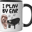 Taza Cerámica para Pianista Jazz Negro/Blanco