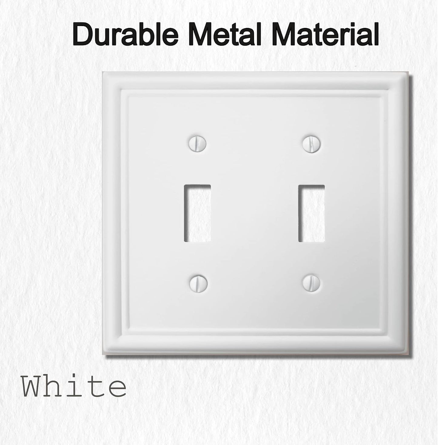 Cubierta interruptor luz placa metal 2 gang pack 2 blanco