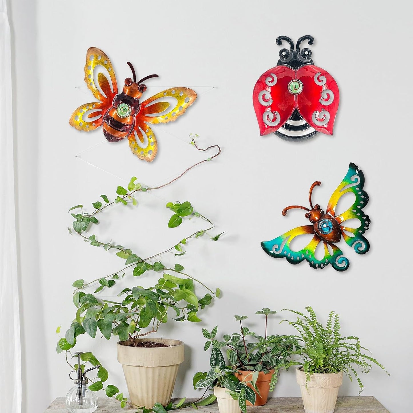 Adorno jardín mariposa abeja colgante para hogar y patio