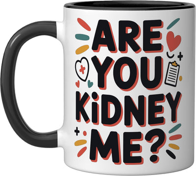 Taza de cerámica para enfermero nefrológico dialisis negro/blanco